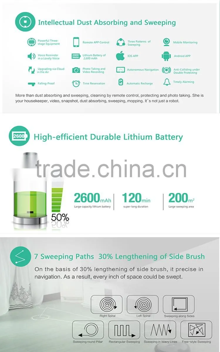wifi + camera + LCD screen JISIWEI S+ auto vacuum cleaner, vacuum cleaning robot,cleaning robot vacuum cleaner