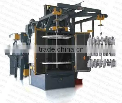Hanger pass through type continuous shot blasting machine