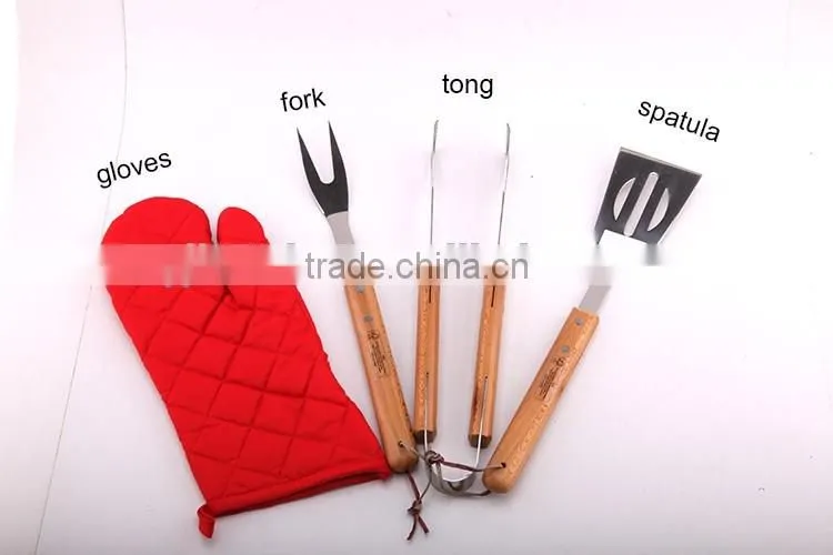 High quality 3 Piece bbq tools stainless steel bbq tool set