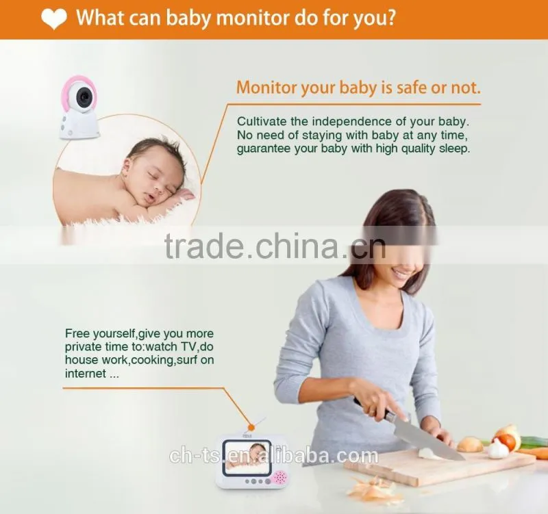 Wireless Digital 3.5" LCD Color Baby Monitor ,2.4GHz Camera Audio Video Infrared Night Vision,Music