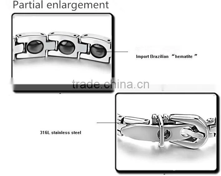 MT036 Fashionable jewelry bio magnetc energy bracelet 316L stainless steel bracelet