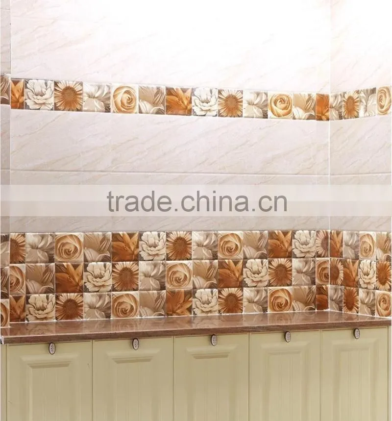 inkjet ceramic relief decor border/listello macthing wall tile length150*150mm