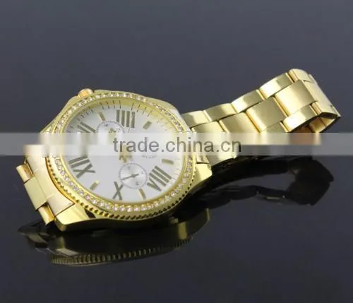 alloy metal waterproof classic fashion vogue IPG gold plated watch gold