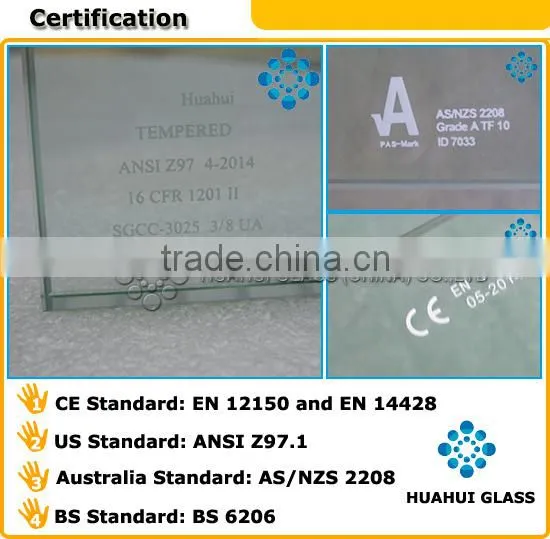 export 12mm clear toughened glass price