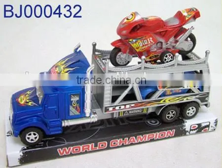 Cheap toy for kids plastic large tow trucks with 6 small construction trucks