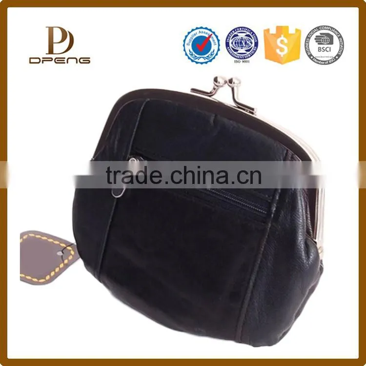 Customized pu leather squeeze coin purse zipper coin purse leather