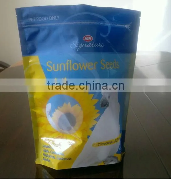 stand up plastic food packaging with zipper