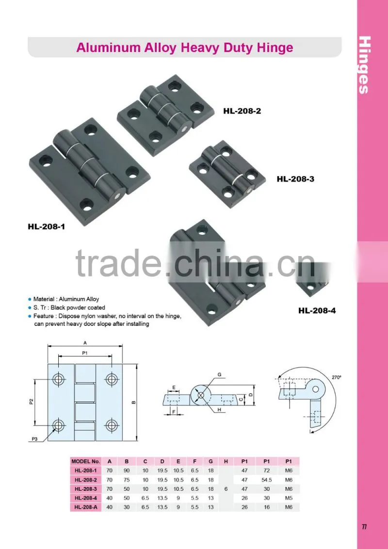HL-208-4 Medical Equipment aluminium cabinet door hinge manufacturer