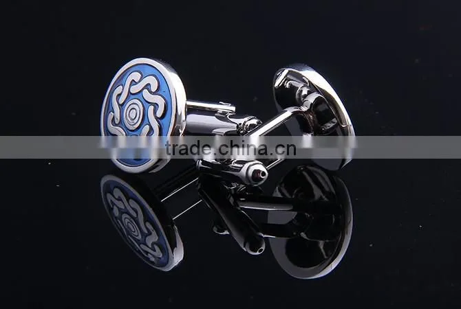 Beautiful Pattern Cufflink,Blue Enamel Cufflink
