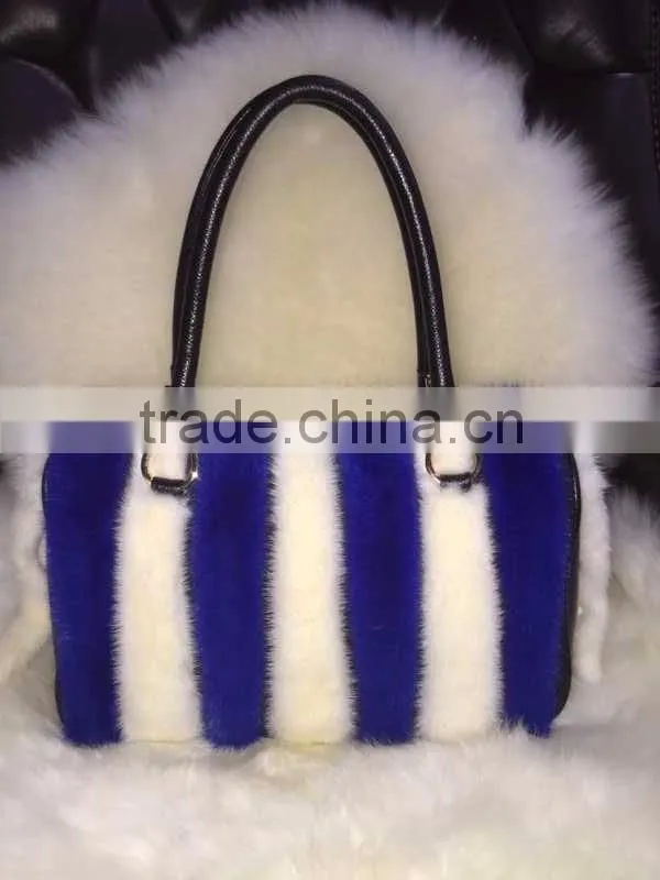 Wholesale price lady mink fur hand bag, fashion lady bag, ladies shoulder bags