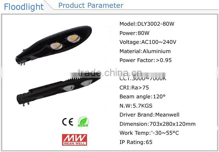 80W high power energy saving all in one led street light price