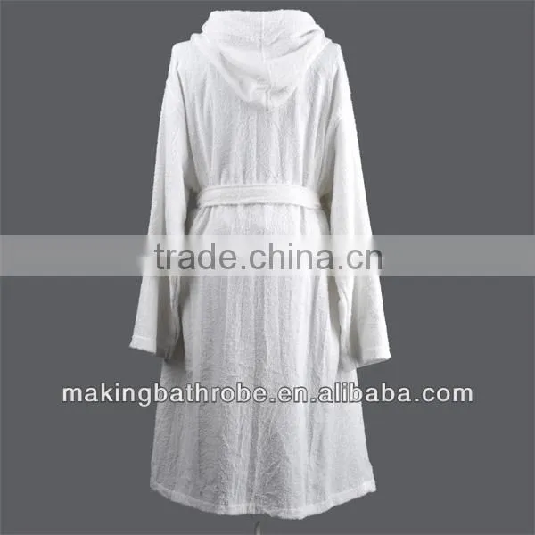 snow white hooded top class cheap wholesale cotton terry unisex designed bathrobe