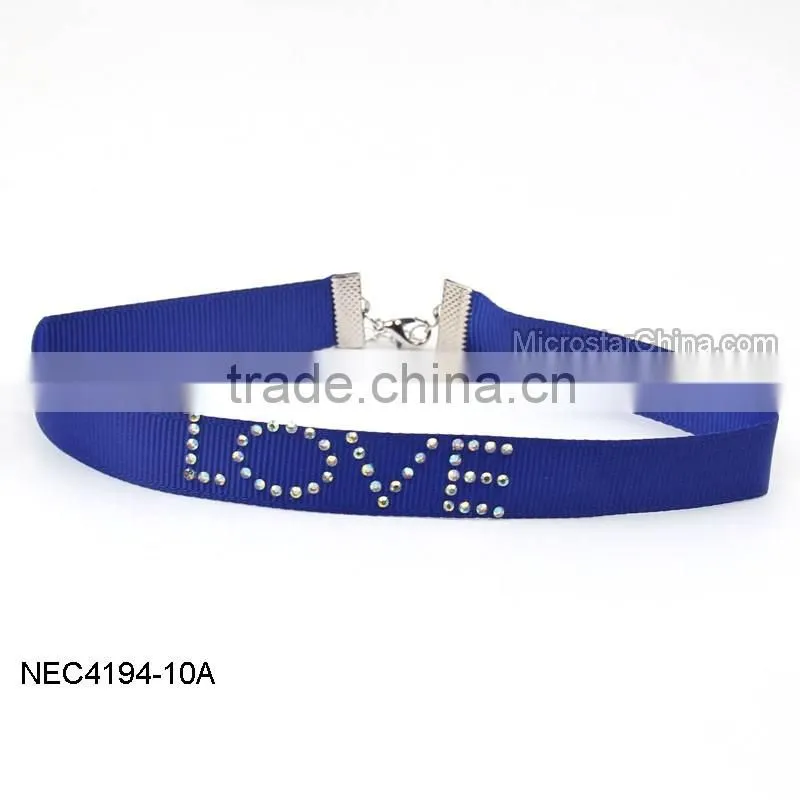 Latest Design Hotsale Adjustable Ribbon Choker Necklace