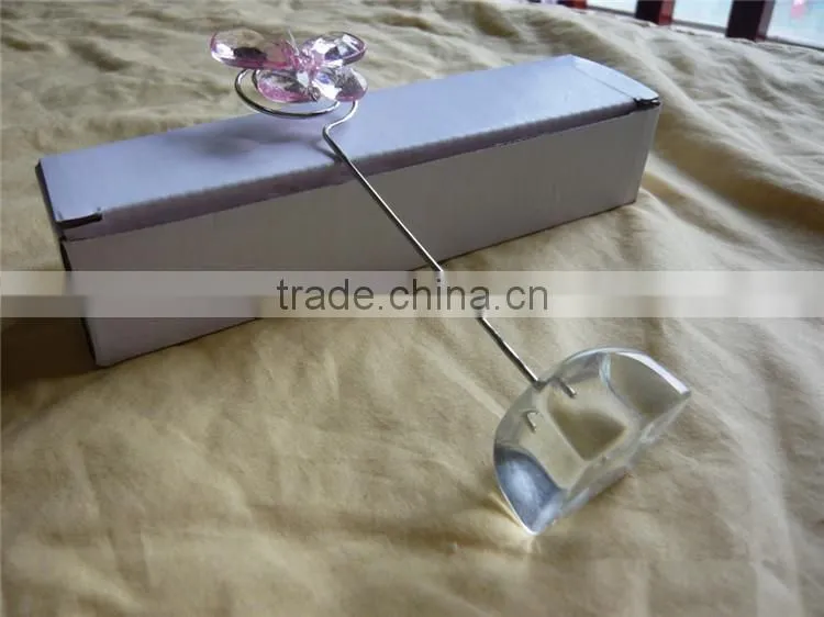 Pink (White) Crystal Butterfly Place Card Holders