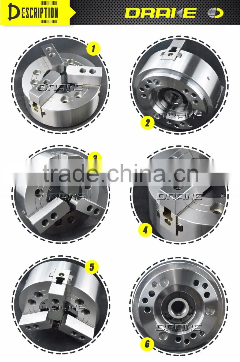 Standard 8 inch solid hydraulic power chuck for cnc woodworking lathe machine