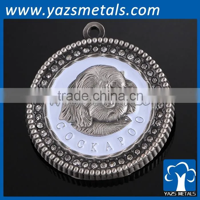 custom unique cute animal dog pet decoration metal dog id tag