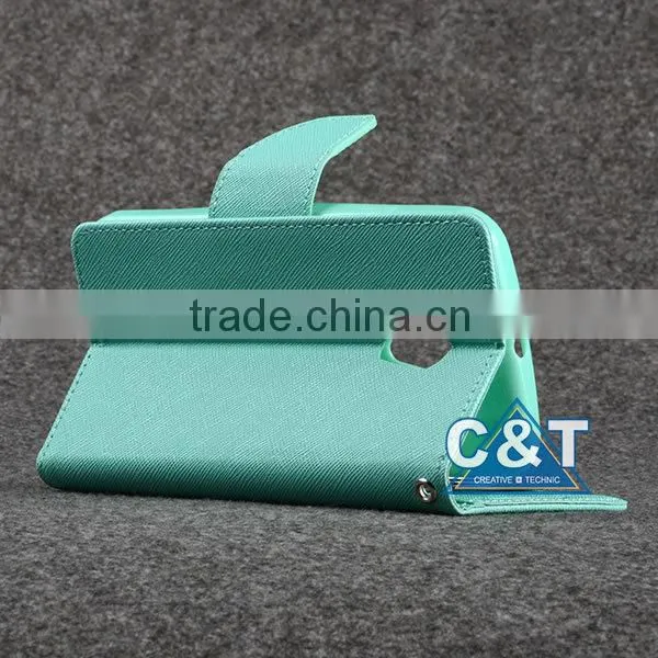 C&T Luxury genuine pu leather pouch flip cover for motorola moto g2 xt1063