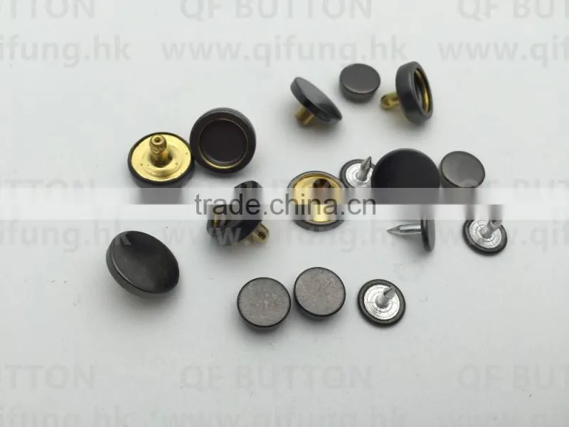 West Germany Gunmetal Color Metal Snap Button
