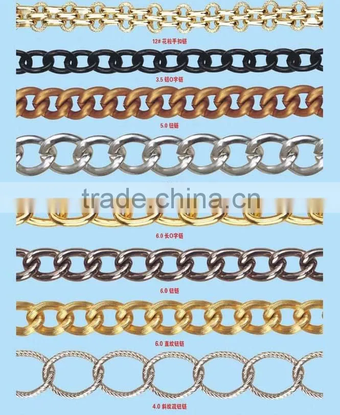Handbag hardware accessories metal oval chain,Decorative bag parts metal chain,Detachable handbag metal chain