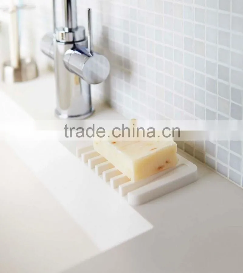 Unbreakable colorful bathroom washable Silicone Soap holder drying tray soap saver