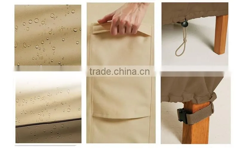 PU backed polyester outdoor home garden waterproof rectangle table cover