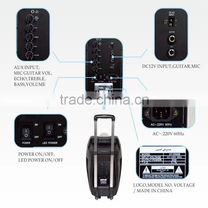 tube amplifer music baby speaker wireless portable microphone speaker system