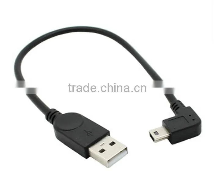 USB 2.O to mini USB 90 angle computer cable for hard disk,MP3,MP4,MP5