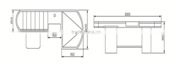 high quality wholesale supermarket checkout counter with conveyor belt