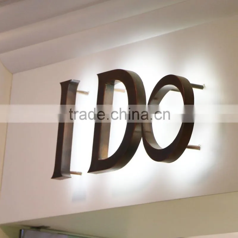 Antique Finish Advertising Backlit Metal Letter Signs