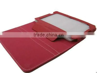fashion leather case with stand for Samsung Galaxy Tab P1000 red