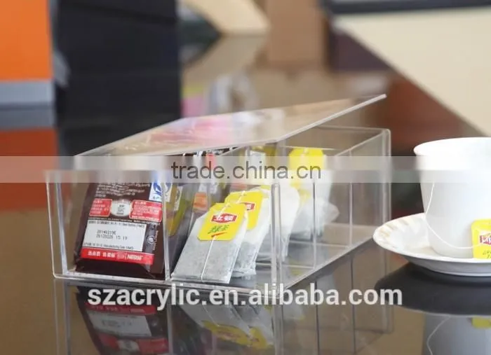 Unique high transparent acrylic tea-bag box acrylic small tea box wholesale