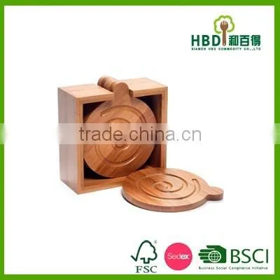 2016 best selling premium bamboo mug coaster wholesale