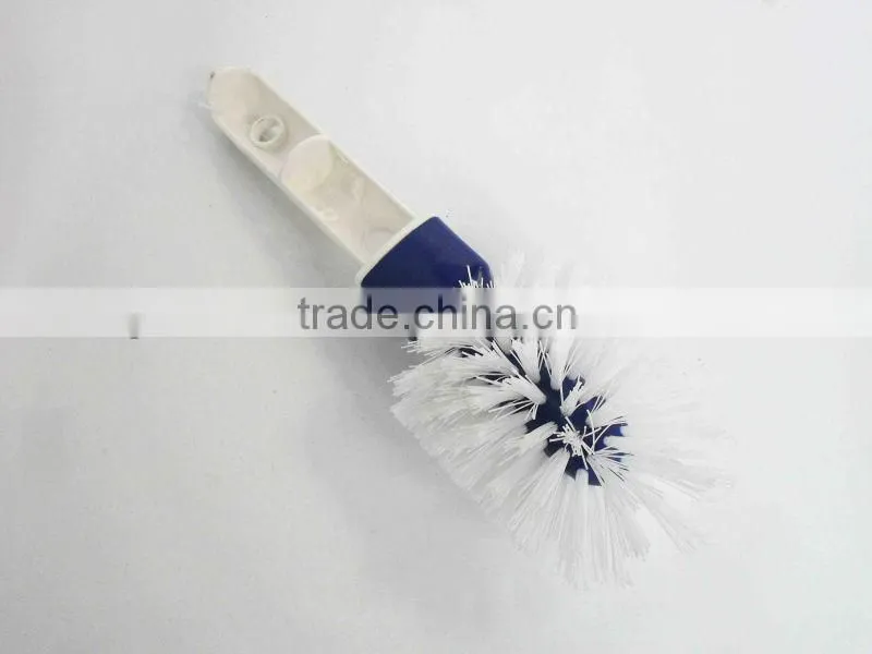 Polybristle Corner Toilet Brush on EZ-Clip Handle, Plastic Swimming Pool Cleaning Brush