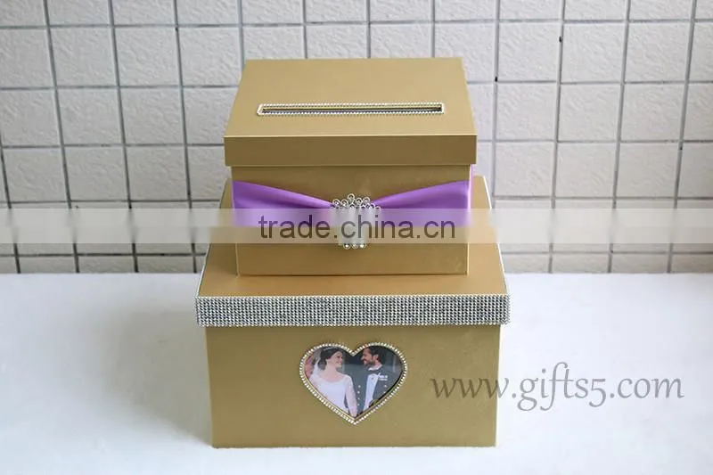 Personalized card box wedding with photo frame