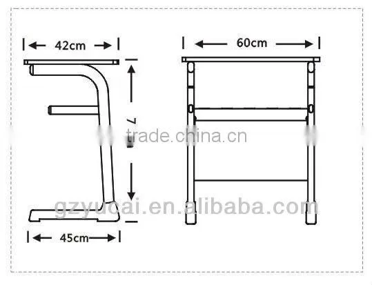 Single melamine board school desk with chairs