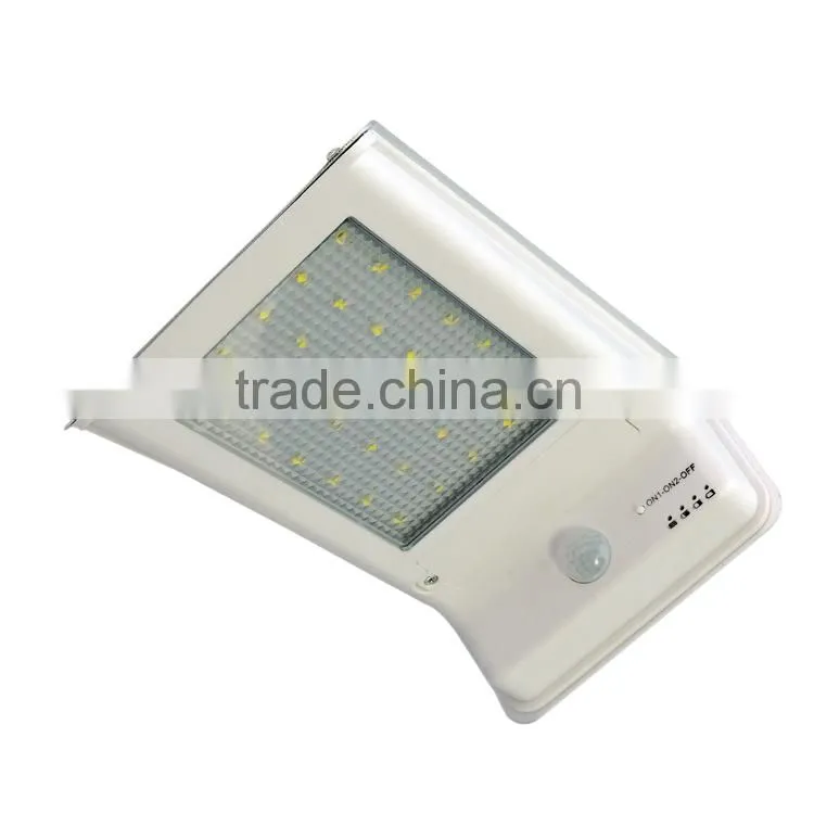 35 led aluminum pad ip65 380LM PIR sensor + Light control+weak light solar led outdoor wall light
