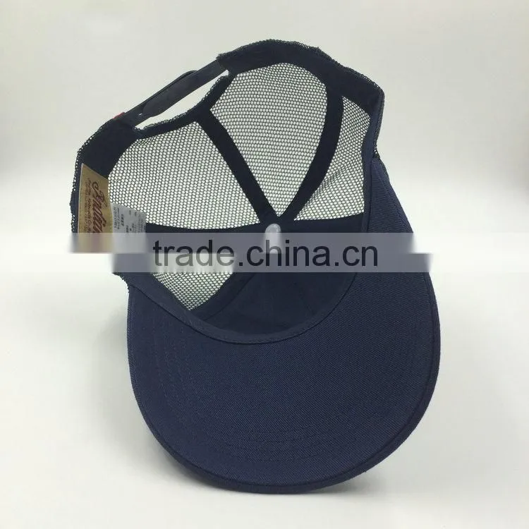 customized fashion embroidery patch cotton twill 5 panel trucker mesh cap