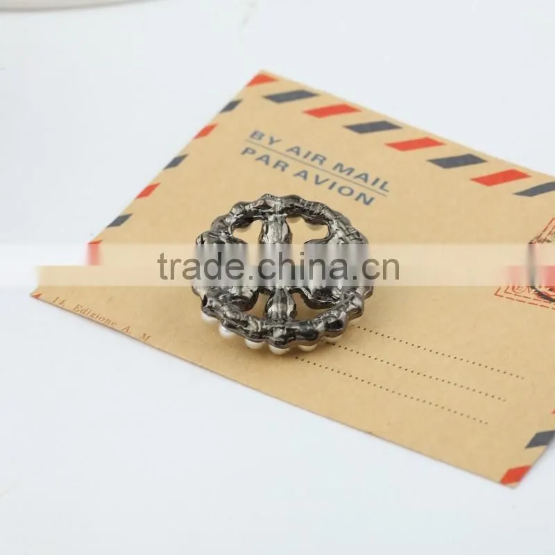 New arrival pearl rhinestone button for apparel