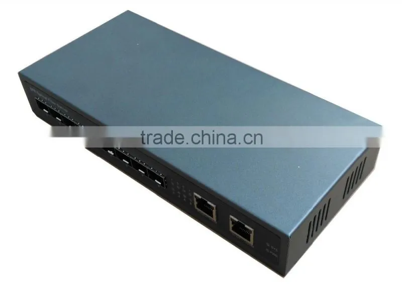 8 SFP fiber switch with 2 port10/100/1000Mbps TX uplink