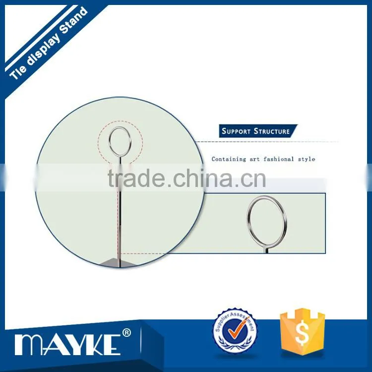 Factory direct supply for shopwindow with Round Metal Electroplating Man's Tie display stand
