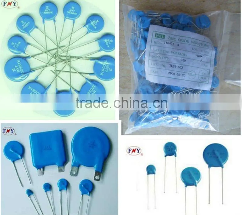 Full face metalized electrodes zinc oxide varistor MYG20