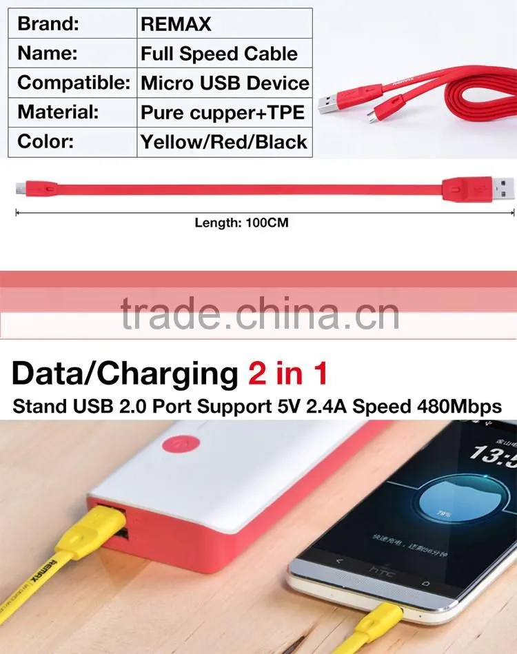 REMAX Full Speed micro usb charger cable for android mobile phone