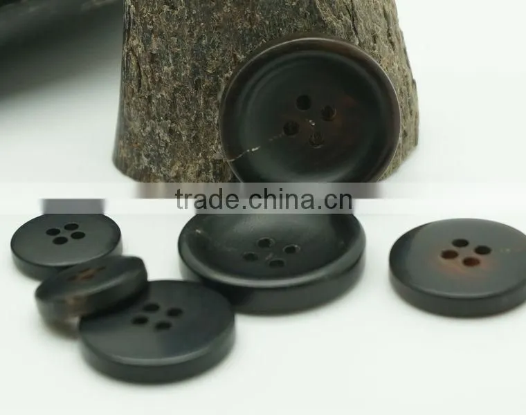 Round Black Horn Buttons
