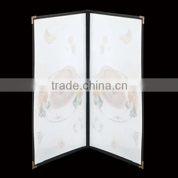 Leather custom fashion hotel menu cover for hotel using