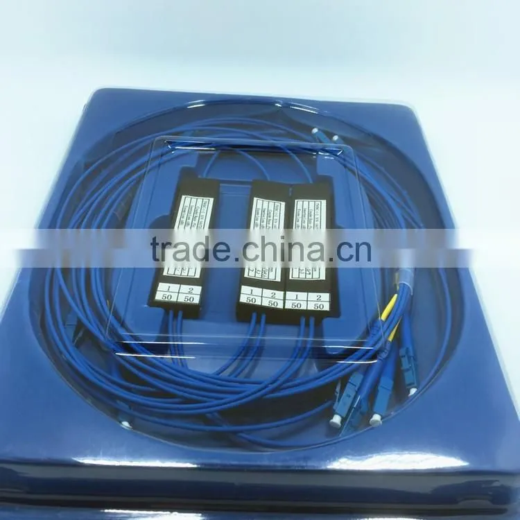 LC SM connector 1*2 FBT splitter with blue cable