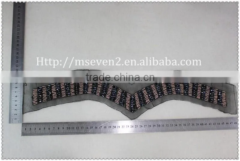 2016 New Design navy color glass bead necklace, champagne beads collar, multi layer bead necklace for garment