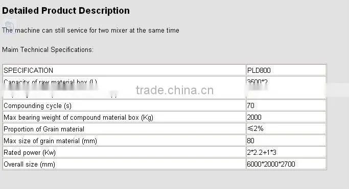 PLD800 concrete two warehouse ingredients machine