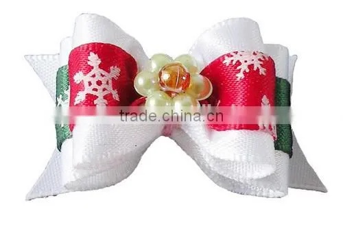 Polka dot Printed Layer bows for cats with stones