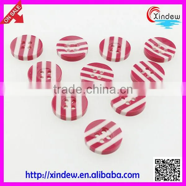 Red stripes girl plastic buttons for dresses