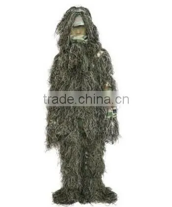 4-Piece, XL/XXL 3D Camouflage Camo Ghillie Suit for Yowie Sniper Archery